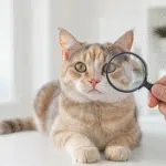 Chat avec puces sur un coussin, illustrant la détection et traitement